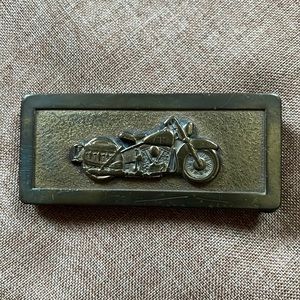 Vintage 1951 Harley Davidson Panhead Belt Buckle Cast Bronze HD Accessory